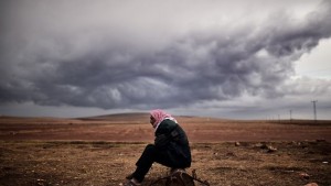 Kurdish man in Kobane. Source: Aris Messinis/AFP/Getty Images
