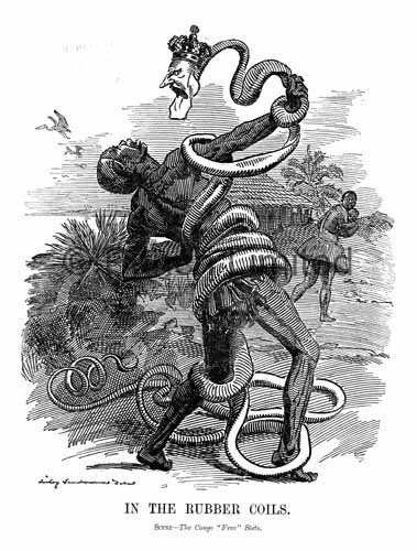 King Leopold II of Belgium, Snake of the Congo, by Edward Linley Sambourne, in Punch 1906. Source: Creative Commons
